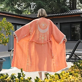 Müslin Kimono %100 Pamuk Jakarlı