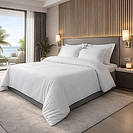 VELORA Pamuk Saten Çizgili 83 Tel Çift Kişilik Nevresim Takımı